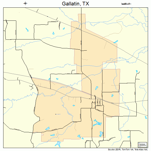 Gallatin, TX street map