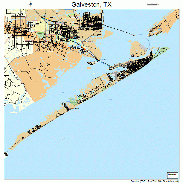 Galveston, TX street map