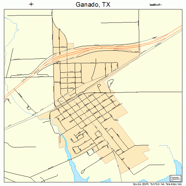 Ganado, TX street map