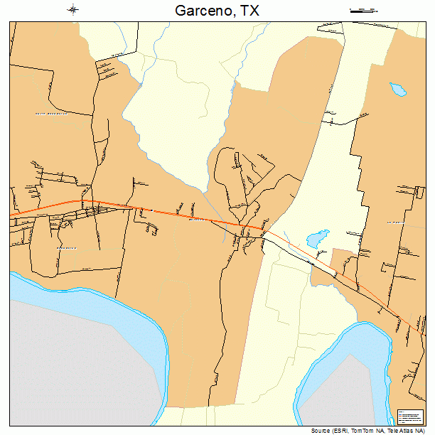 Garceno, TX street map