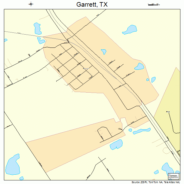 Garrett, TX street map