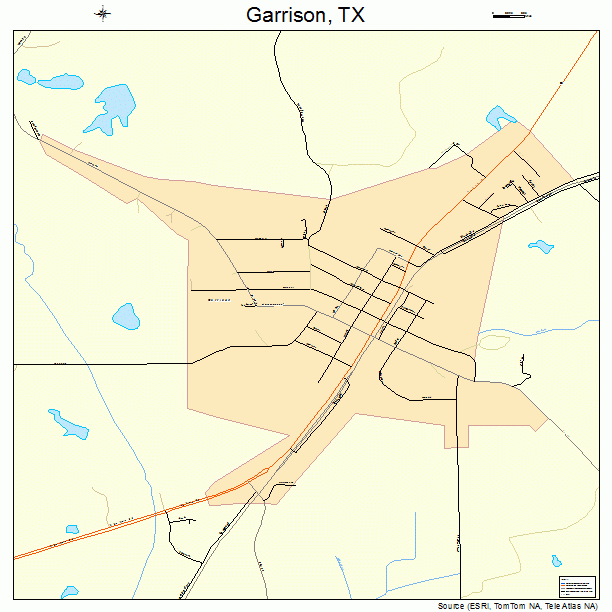 Garrison, TX street map
