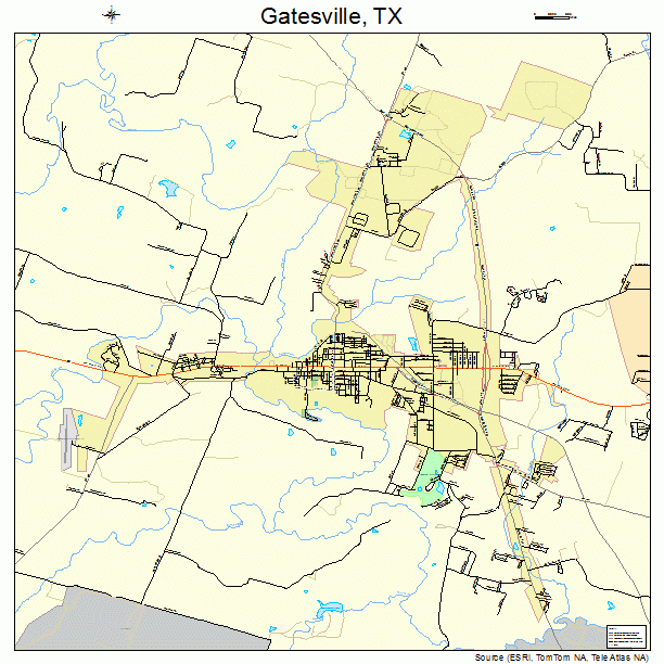 Gatesville, TX street map