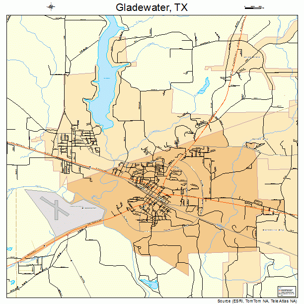 Gladewater, TX street map