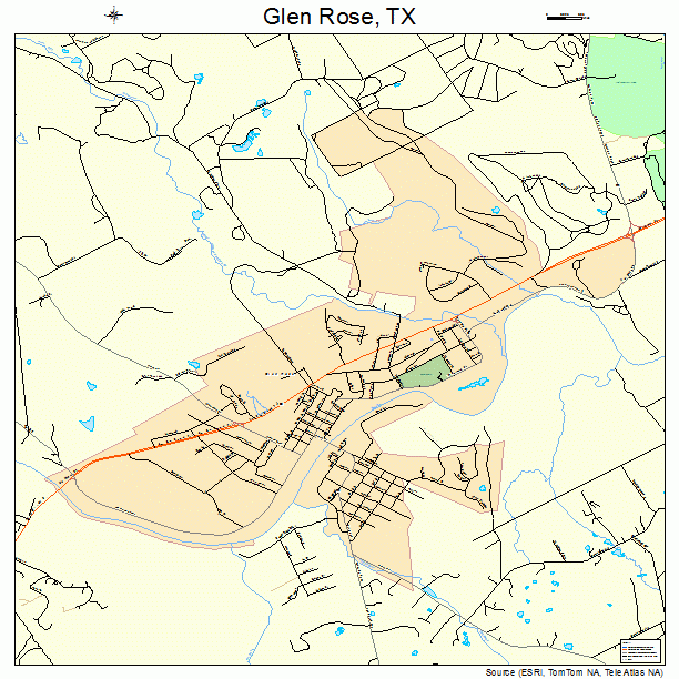 Glen Rose, TX street map