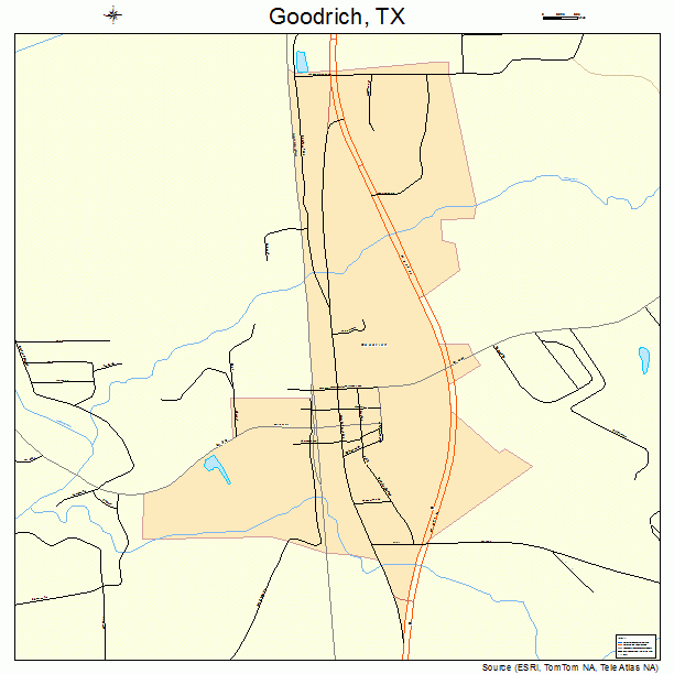 Goodrich, TX street map