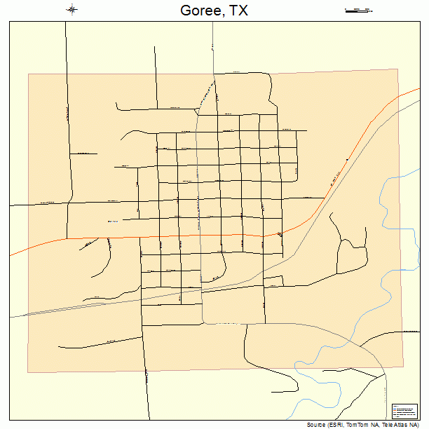 Goree, TX street map