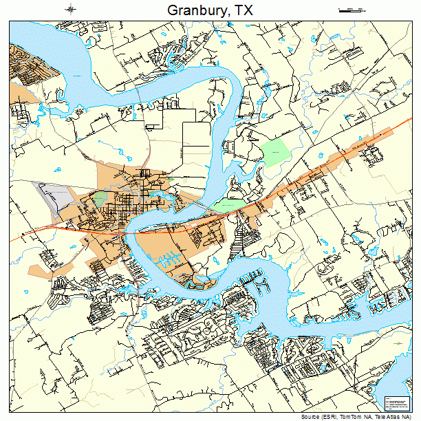 Granbury, TX street map