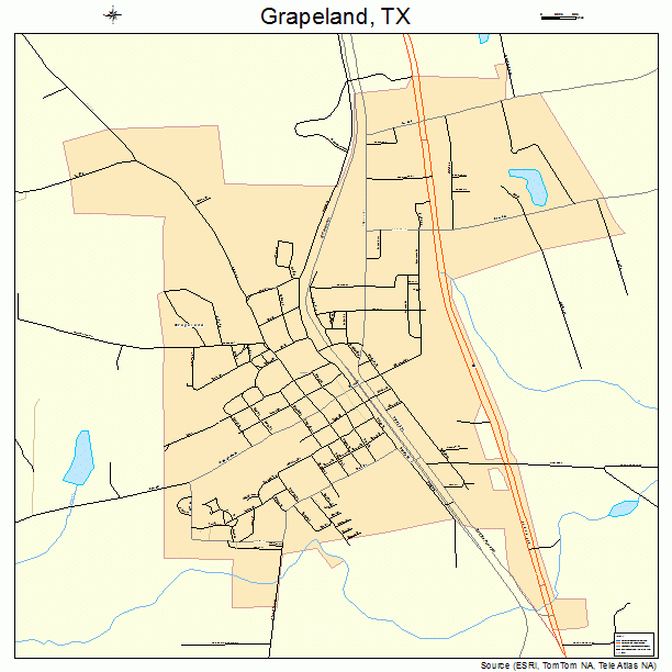 Grapeland, TX street map