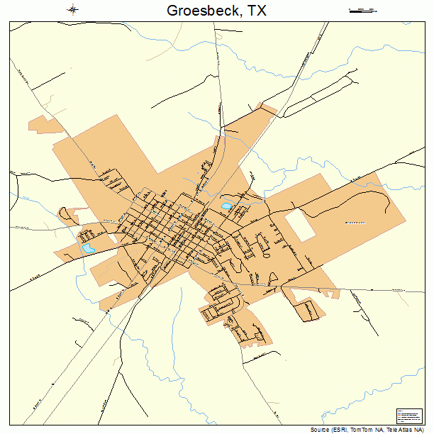 Groesbeck, TX street map