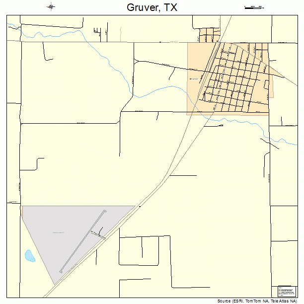 Gruver, TX street map