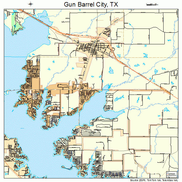 Gun Barrel City, TX street map