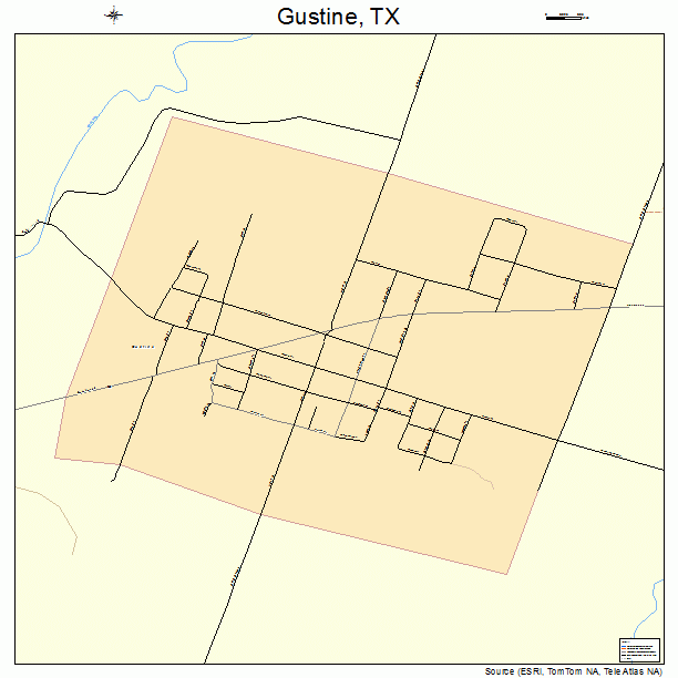 Gustine, TX street map