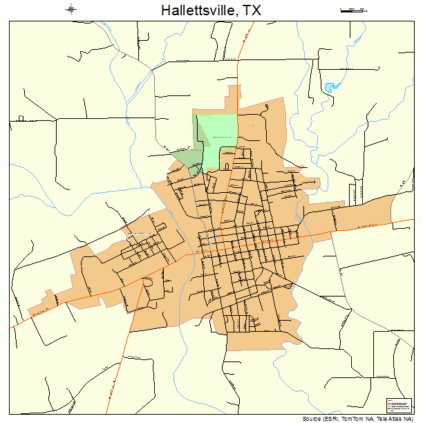 Hallettsville, TX street map
