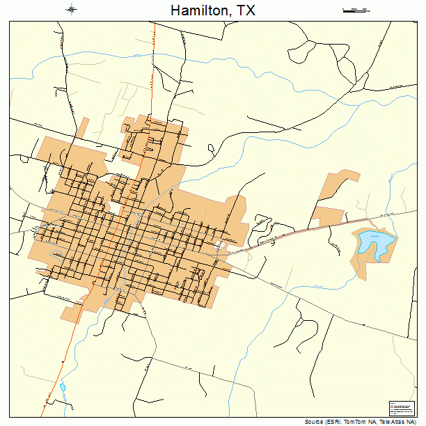 Hamilton, TX street map