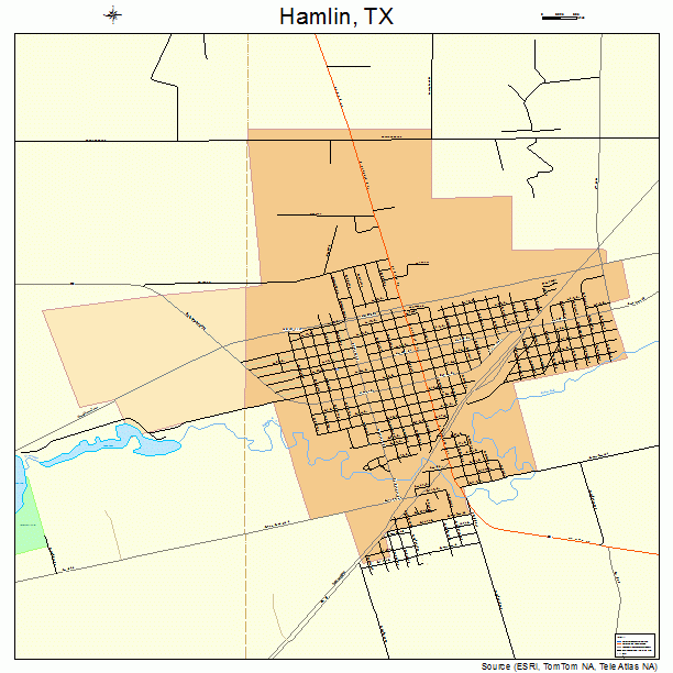 Hamlin, TX street map