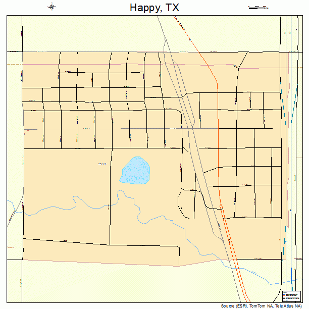 Happy, TX street map