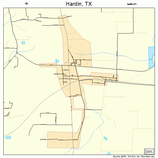 Hardin, TX street map