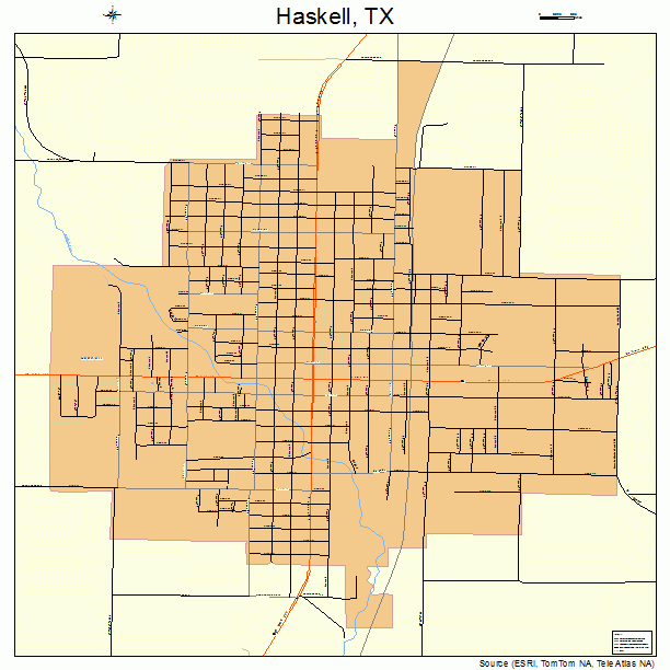 Haskell, TX street map