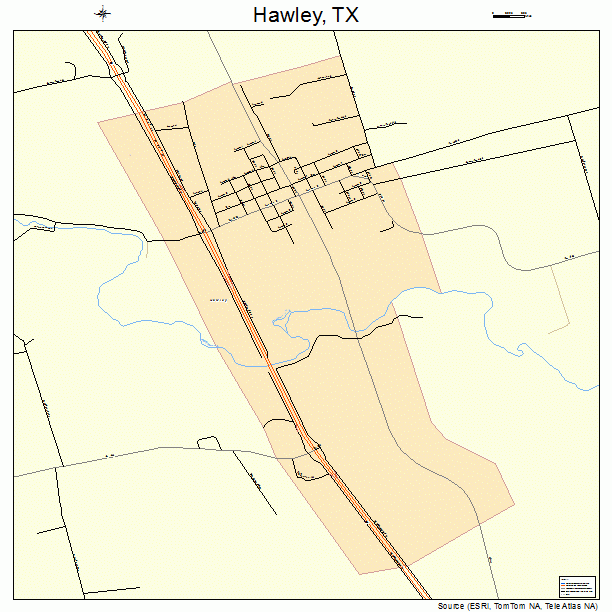 Hawley, TX street map