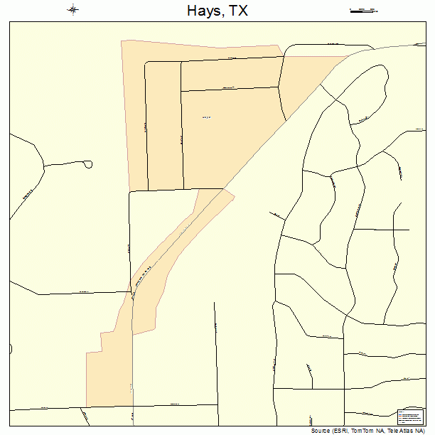 Hays, TX street map