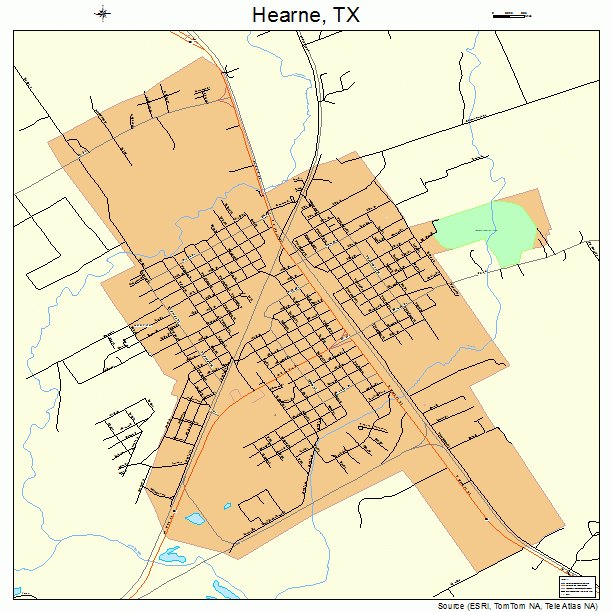 Hearne, TX street map