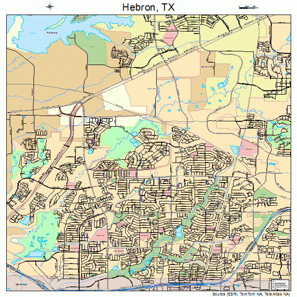Hebron, TX street map