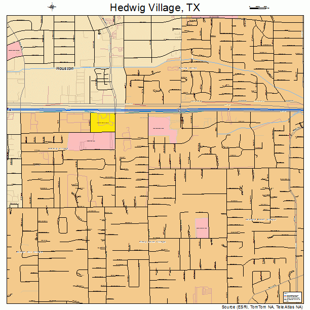 Hedwig Village, TX street map