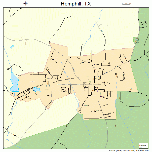 Hemphill, TX street map