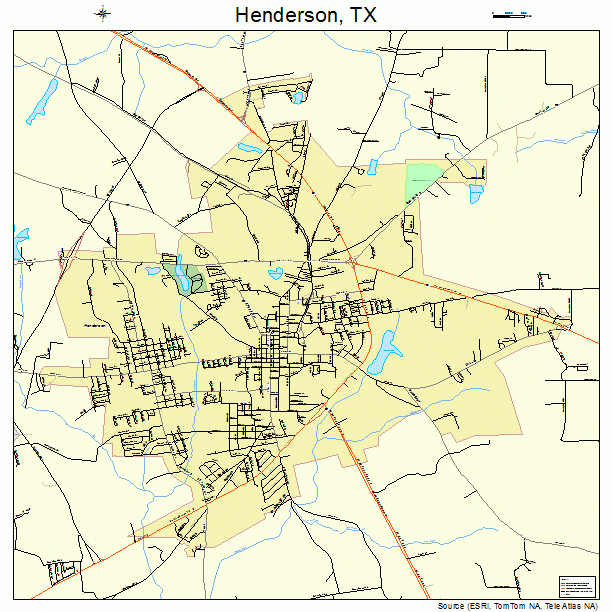 Henderson, TX street map