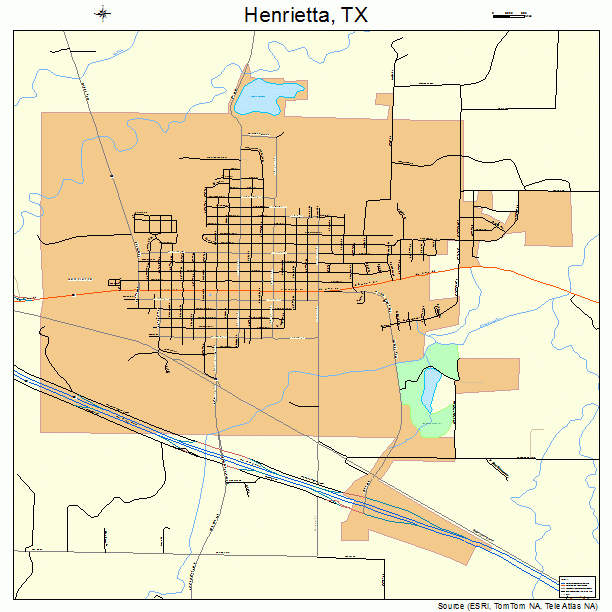 Henrietta, TX street map