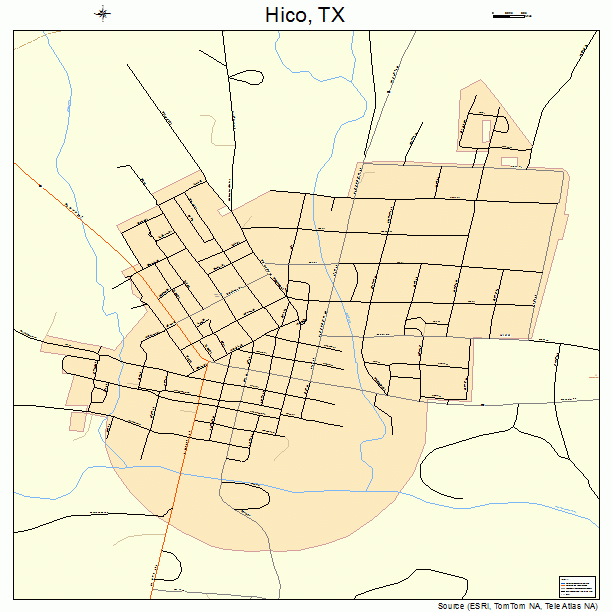 Hico, TX street map