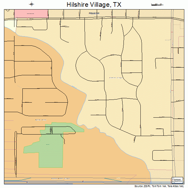 Hilshire Village, TX street map