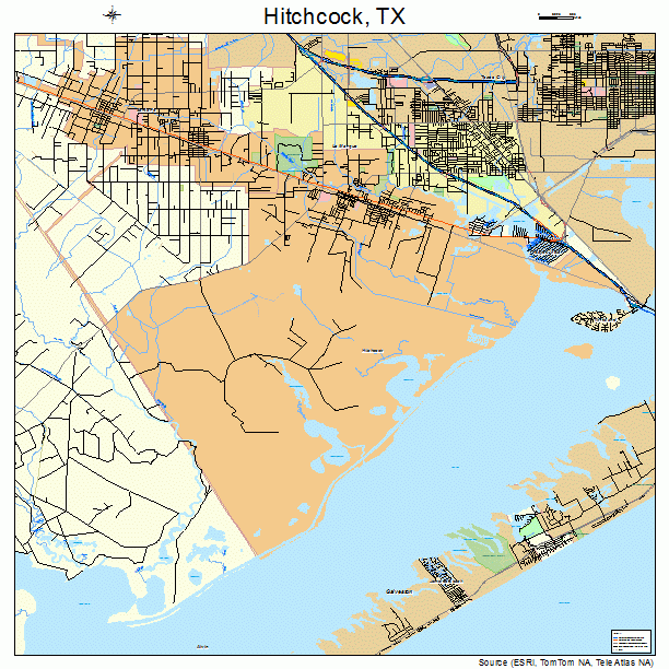 Hitchcock, TX street map