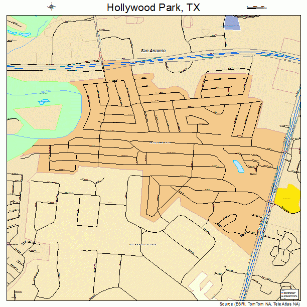 Hollywood Park, TX street map