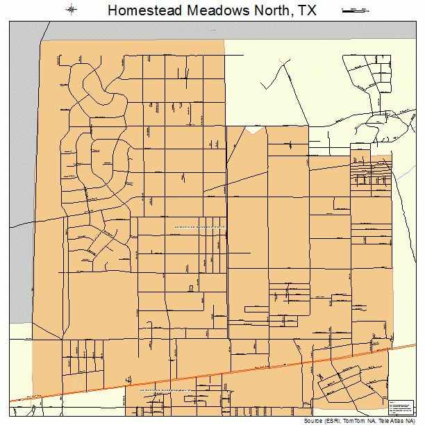 Homestead Meadows North, TX street map