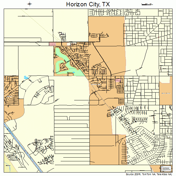 Horizon City, TX street map