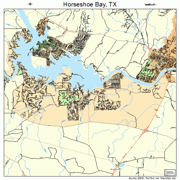 Horseshoe Bay, TX street map