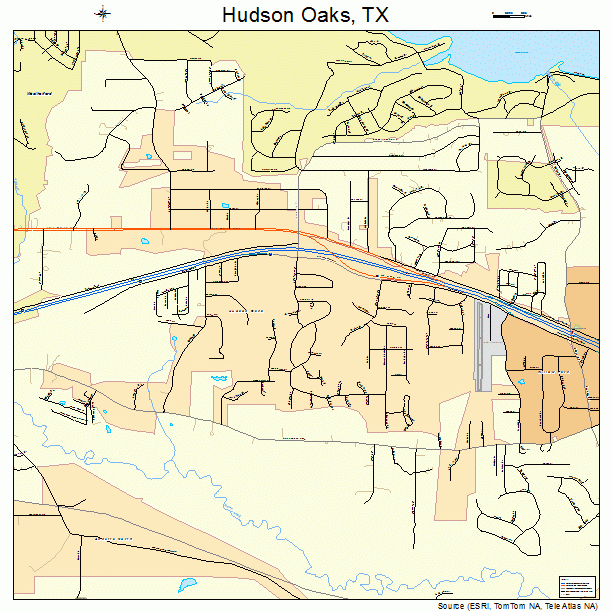 Hudson Oaks, TX street map