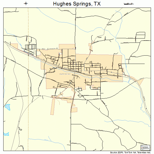 Hughes Springs, TX street map