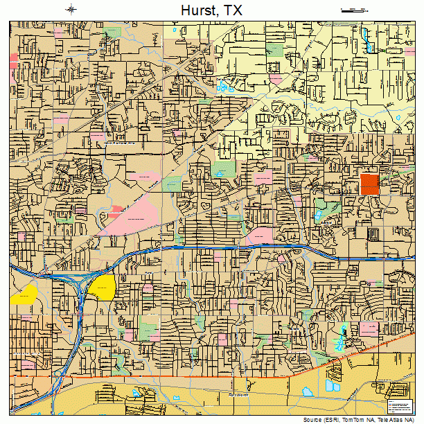 Hurst, TX street map