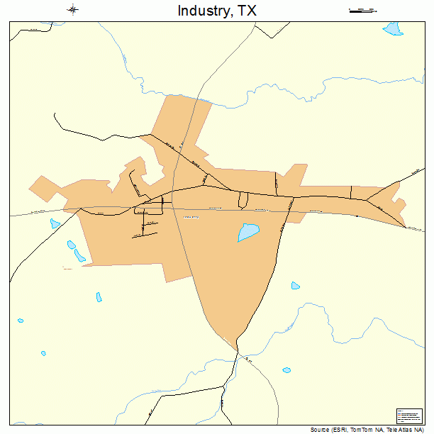 Industry, TX street map