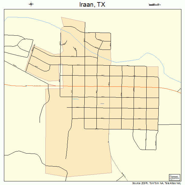 Iraan, TX street map