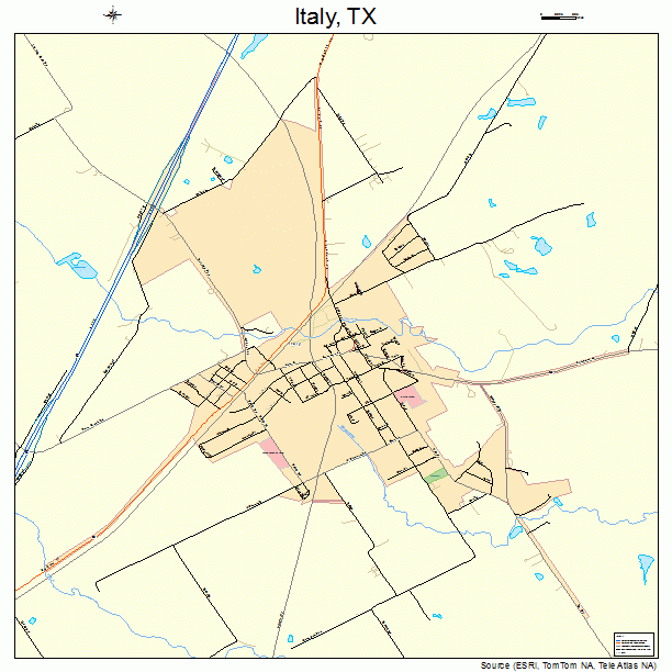 Italy, TX street map