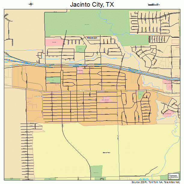 Jacinto City, TX street map