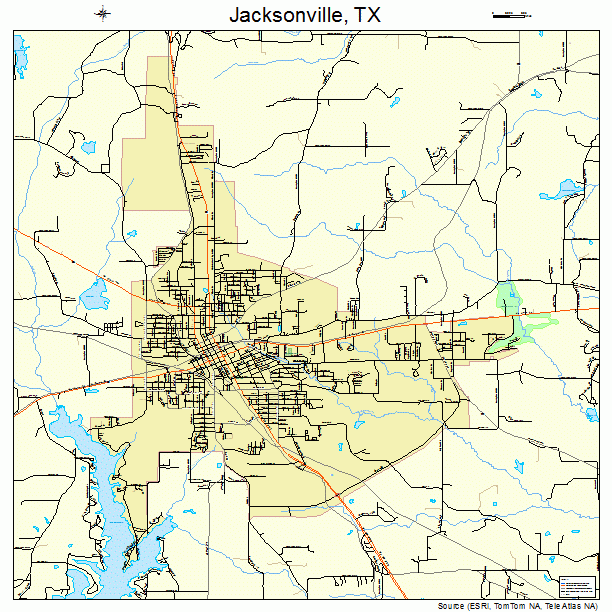 Jacksonville, TX street map