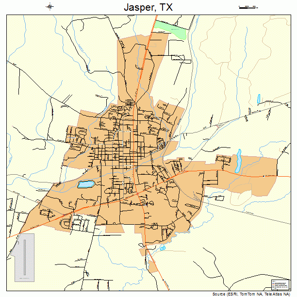 Jasper, TX street map
