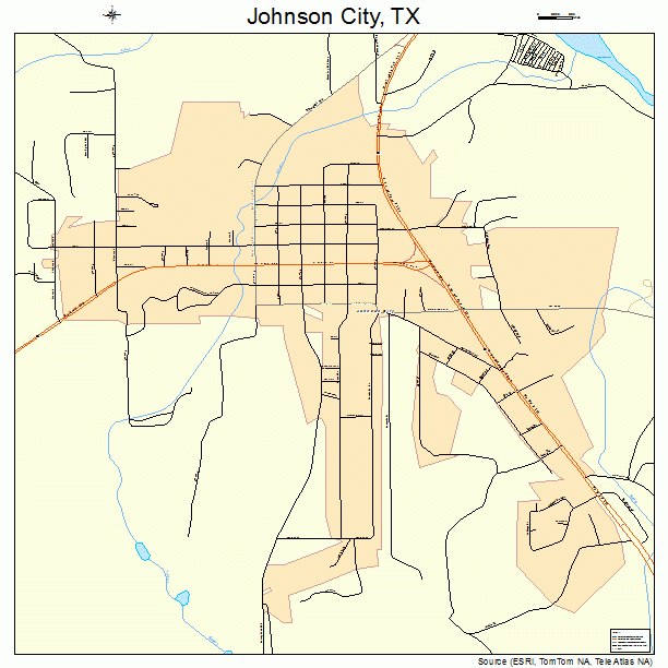 Johnson City, TX street map