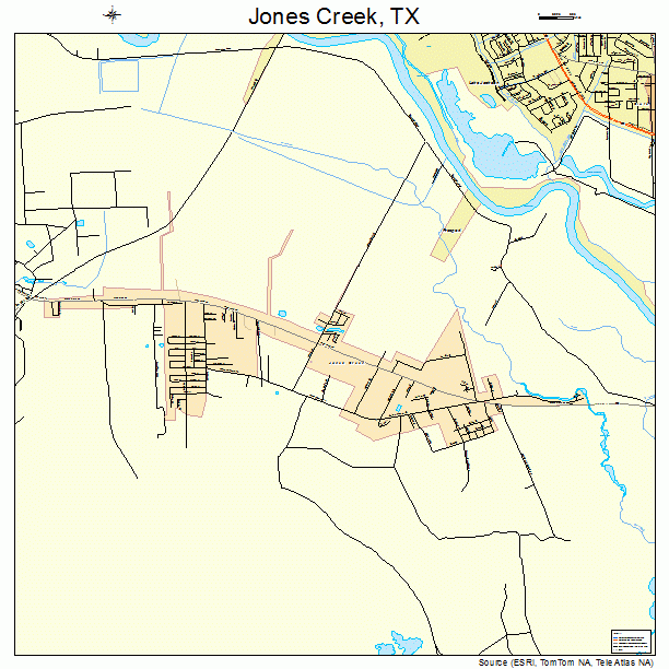 Jones Creek, TX street map