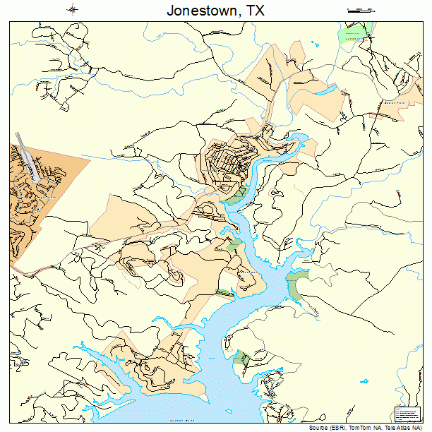 Jonestown, TX street map